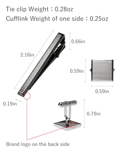 [TAVARAT] Tie Clip Tie Clips for Men Black Silver Light Gold Tie Bar Tie Pin Tps-163 - style: cufflinks set (light gold)