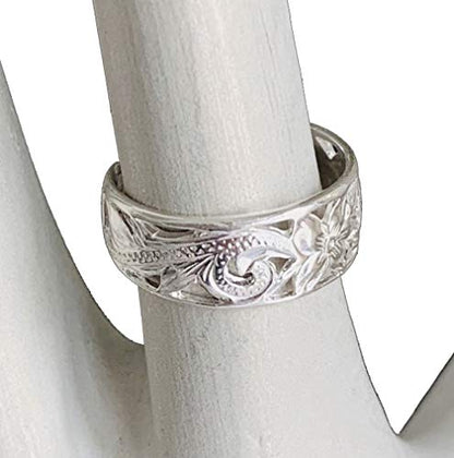 Toe Ring | Hawaiian Leilani .925 Sterling Silver Ring | 6mm Comfort Fit Adjustable Cuff Toe Ring | Unisex Men and Women