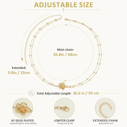 14K Gold Plated Belly Chain for Women, Boho Bikini Waist Jewelry | Adjustable Fit, Dainty Layered Look, Pearl, Shell & Starfish Options, Boho Body Jewelry, Beach, Vacation - color: Gold-Plated 5