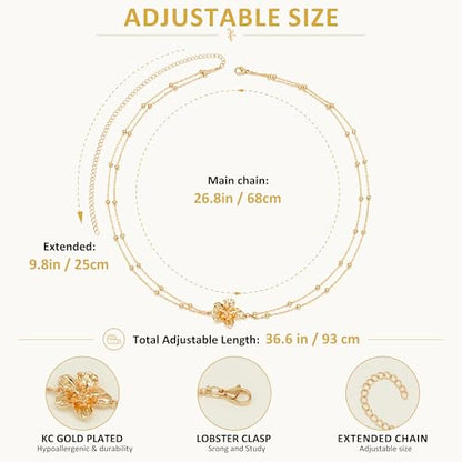 14K Gold Plated Belly Chain for Women, Boho Bikini Waist Jewelry | Adjustable Fit, Dainty Layered Look, Pearl, Shell & Starfish Options, Boho Body Jewelry, Beach, Vacation - color: Gold-Plated 5