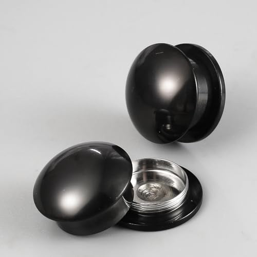 Casvort 2 PCS Hypoallergenic 0G-1" Cute Timeless Smooth Ball Screw Ear Gauges 316 Surgical Stainless Steel Fashion Ear Gauges Earrings Expander Women Piercing Body Jewelry - color: Black, size: 10 mm