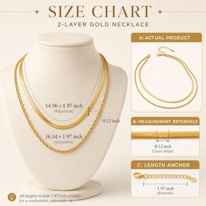 Gold Neklace Stack Dainty Gold Herringbone Necklace for Women Layered Paperclip Chain Necklaces Rhinestone Drop Simple Jewelry Gifts for Women - color: A7:chunky-2pcs
