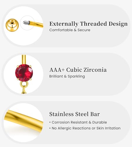 BSJ4U 8Pcs Gold Pink Silver Belly Button Ring Dangle Navel Belly Piercing Jewelry Cute CZ Butterfly Heart Flower Bow Navel Belly Rings for Women 14G Hypoallergenic Surgical Stainless Steel Dainty Dangling Dangly Belly Button Piercing Pack - color: Gold Re