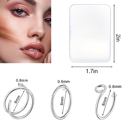 ONESING 9-40 Pcs Nose Rings - Hoops, Studs & L Shape - Hypoallergenic Stainless Steel Nose Piercings for Women & Men - color: Silver-40Pcs