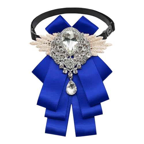 Big Rhinestone Bow Ties，Bowtie Pre-Tied Bowties Men Women | Suit for tuxedo party wedding - color: Royal Blue