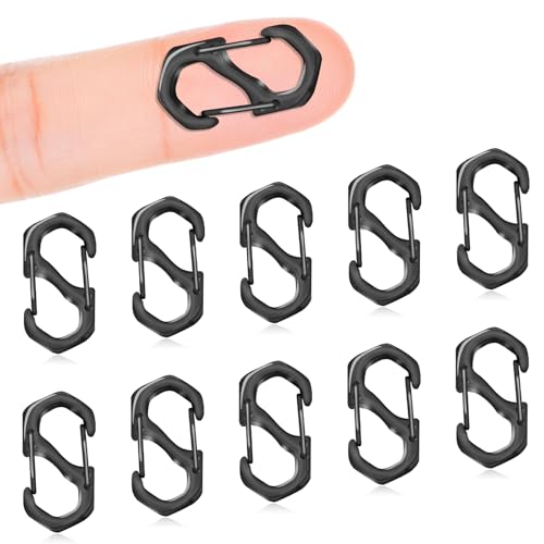 10Pcs Double Opening Lobster Clasps Necklace Shortener Clasp Bracelet Clasps and Closures Stainless Steel Necklace Clasp S Lock Chain Shortener for Necklace Bracelet Connector Jewelry Making(Black,L) - color: 10PCS-Black, size: Large