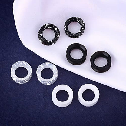OUFER 8PCS Silicone Ear Gauges Flexible Ear Tunnels Plugs Stretchers Expander Double Flared Flesh Ear Piercing Jewelry for Women Men - color: 9/16"(14mm)