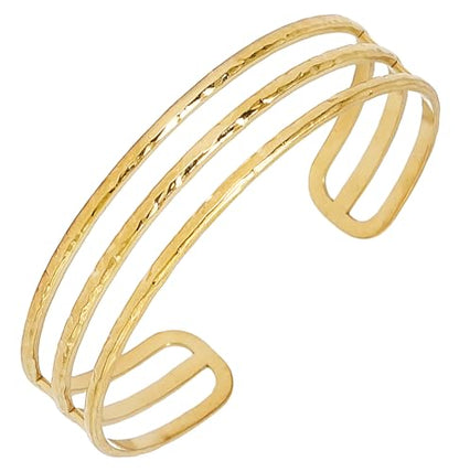 Multi-Layer Cuff Bracelet for Women Cross Wire Bracelets Open Wide Cuff Gold Bangle Bracelet - color: Gold 44