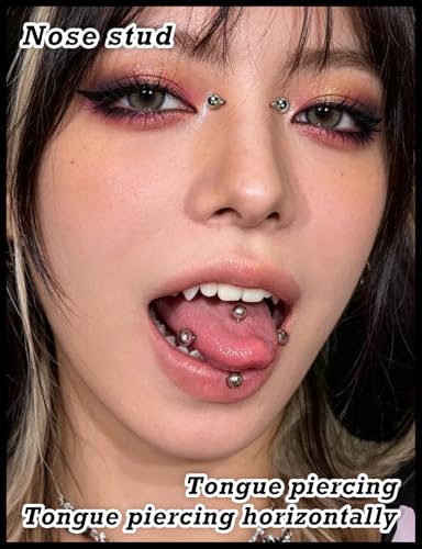 Surgical Stainless Steel Tongue Rings/tongue Piercing Jewelry Set for Women Men, Hypoallergenic Body Jewelry, Silver, 14G 12/14/16/19/22mm, 11Pcs Pack Daily Party Wear