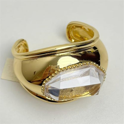 Oval Open Cuff Bracelet for Women – Light Wide Statement Bangle for Office & Everyday Wear