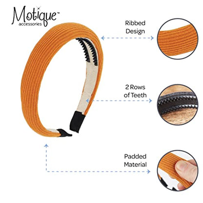 1 Inch Ribbed Cotton Padded Headband - Camel - color: Camel