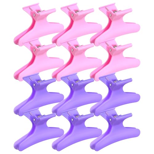 Ondder Pink Purple Butterfly Hair Claw Clips for Styling & Sectioning - Makeup Hair Accessories for Women & Girls - color: Pink & Purple