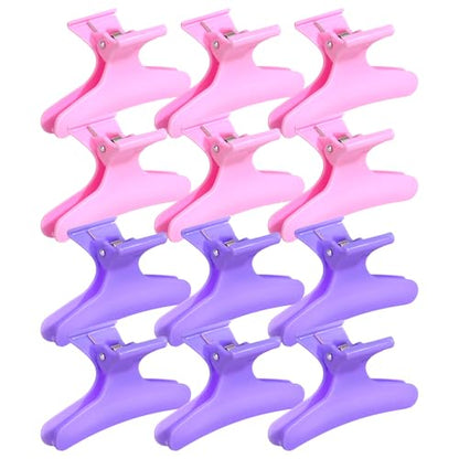 Ondder Pink Purple Butterfly Hair Claw Clips for Styling & Sectioning - Makeup Hair Accessories for Women & Girls - color: Pink & Purple