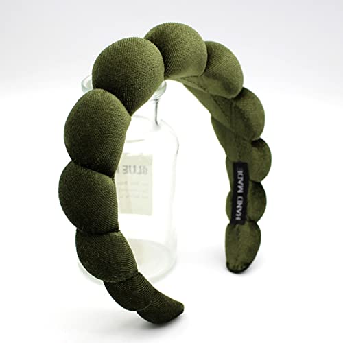 Fashion Headbands for Women Padded Fabric Hair Bands Wide Velvet Non Slip Headband Hair Accessories for Women Girls, Leaf Green - color: Leaf Green