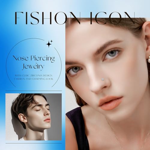 8PCS G23 Titanium Twist Screw Nose Studs 18G 20G Nose Rings 2mm 2.5mm 3mm Clear Pink Purple Aurora CZ Gold Nose Piercing Studs Nostril for Women Men - style: 20g silver clear cz 2mm