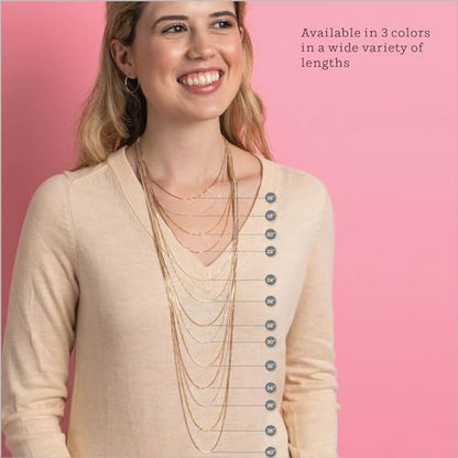 KEZEF 925 Sterling Silver Box Chain Necklace for Women & Men, 0.7mm Thin Chain Necklace, Available in Sterling Silver, Gold Plated & Rose Gold Plated Finishes, Made in Italy - color: Sterling Silver, size: 26 Inch