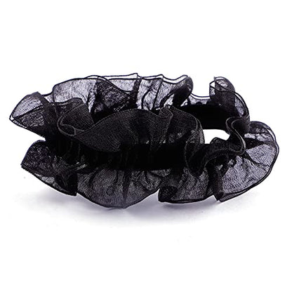 Eigso Velvet Gothic Garter for Women Heart Leg Ring with Rivets Elastic Lace Bracelets Choker Set - color: Black