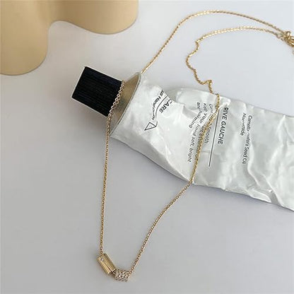925 Sterling Silver Necklace for Women Trendy, Charming Layered Necklace with Cubic Zirconia Pendant for Her Womens Dainty Diamond Choker Necklaces Holiday Jewelry Gifts for Mom Wife Daughter Lover - color: CZ Necklace-Gold03