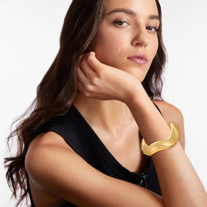 YMBYCM Gold Chunky Bangle Bracelets for Women | Trendy Wide Chunky Cuff Bracelets Wrap Bracelet Fashion Jewelry Accessories - color: H-Gold