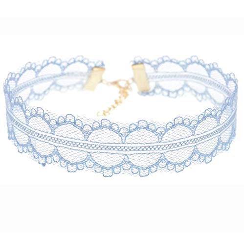 Teensery 10Pcs Womens Choker Necklaces Assorted Color Lace Charm Stretch Gothic Tattoo Chokers Necklace Set