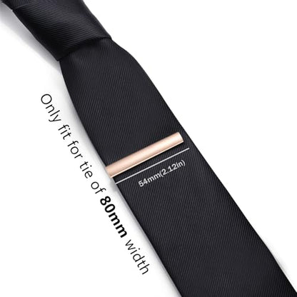 HONEY BEAR 5cm/5.4cm/6cm Mens Tie Clip Bar for Normal Size Steel Business Wedding Gift 1.97"/2.12"/2.36" - style: 5.4cm Shinny Rose Gold