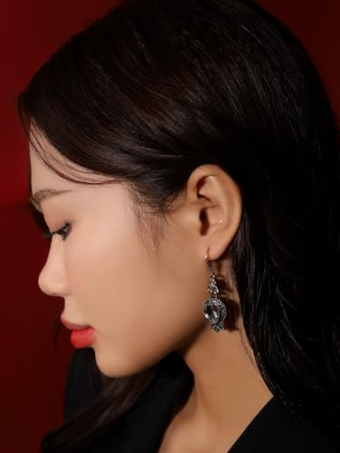 Christmas Halloween Red Heart Shaped Pattern Alloy Earrings, Gothic Antique Style Jewelry for Women - style: Earrings EARR.001