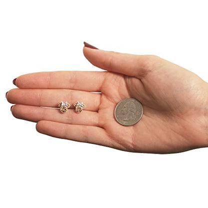 Minnie Mouse Birthstone Stud Earrings Women | Birthstone Earrings for Women - color: June-Light Peach Crystal