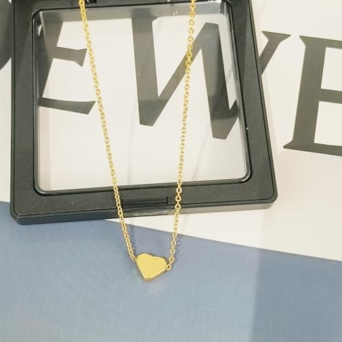 HERIER Cute Heart Necklace Dainty 18k Gold Plated Tiny Heart Pendant Choker Necklaces Small Gold Love Open Heart Chain Necklace for Women Simple Gold Necklace for Women Trendy Jewelry - color: Tiny Heart Necklace-Gold