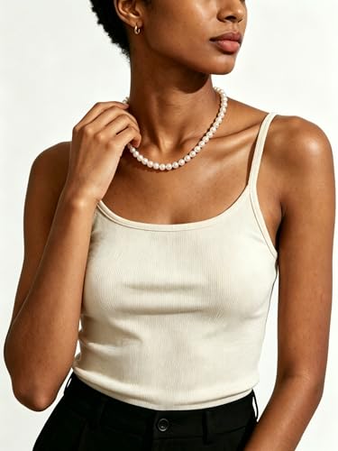 Pearl Necklaces for Women 60'' 70" Long Pearl Necklace 15.75'' Pearl Choker Necklace Chunky Bead Layered Faux Pearl Dangle Wedding Bridal 1920s Gatsby Christmas Costume Jewelry Gifts - color: White-15.75in-6MM