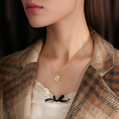 16 Inch Women's Pendant Necklace Chains - 5 Different Pendant Designs, Dainty Adjustable Chains(Gold/Silver) - color: gold1