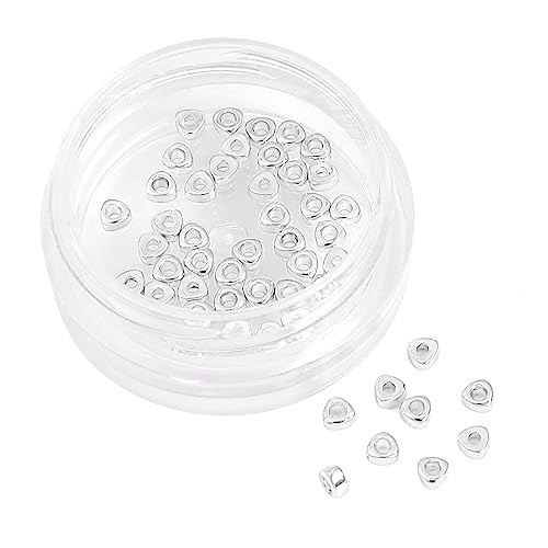 Silver Plated Triangle Spacer Beads 2.5x1.5mm 50pcs for Jewelry Making Findings Non Tarnish - color: Silver, size: 2.5x1.5mm Triangle