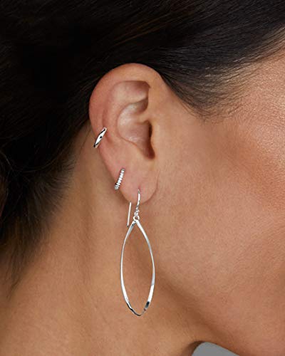 Milla Dainty Silver Drop Earrings for Women and Dangling Gold Earrings | Hypoallergenic, Easy to Wear, Available in 14K Gold, Rose Gold, or Silver Plated Finish, Different Designs - color: Teardrop / Sterling Silver Plated