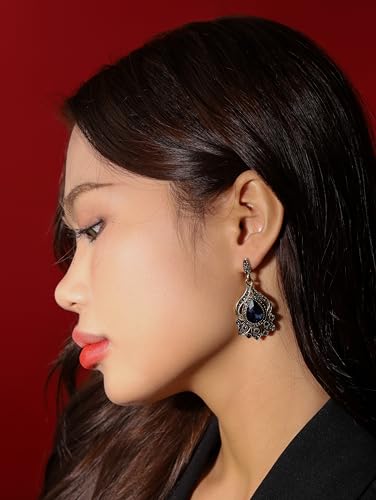 Christmas Halloween Red Heart Shaped Pattern Alloy Earrings, Gothic Antique Style Jewelry for Women - style: Earrings EARR.002