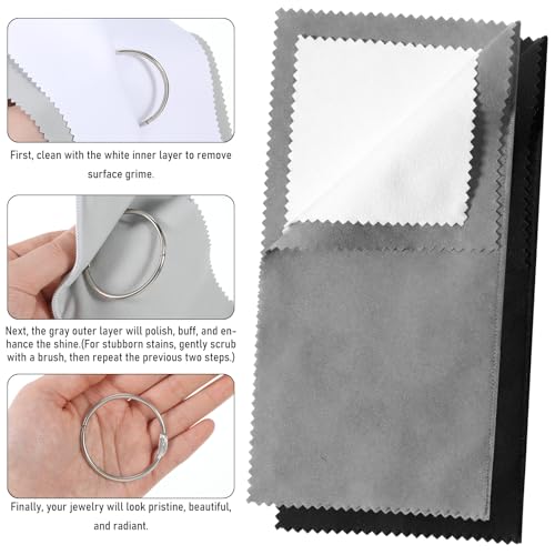 Jewelry Cleaning Cloth, Jewelry Cleaning Brush Silver Polishing Cloth, Sterling Silver Polishing Cloths Clean Brush for Silverware, Diamonds
