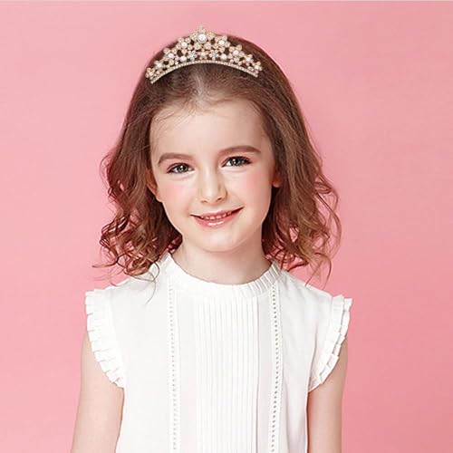 ANBALA Tiara Crown with Hair Comb, 3 Pack Mini Tiara Crown for Women Crystal Shiny Hair Accessories (Rose Gold) - color: rose gold