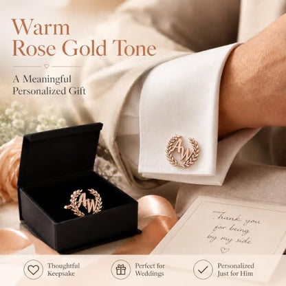 Custom Name Cufflinks for Men, Personalized Cuff Links with Raised Script Monogram, Wedding Cufflinks for Groom Groomsmen Best Man Father of Bride Husband Dad Anniversary Birthday Gifts - color: BB
