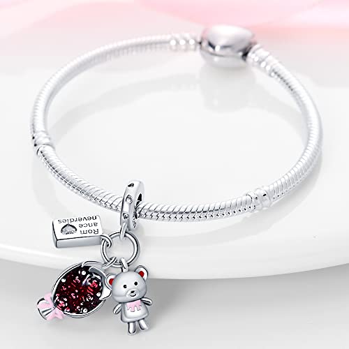 Pandach Animal Charm Bead fits Charms Bracelets for Woman-925 Sterling Silver Dangle Pendant Bead,Jewelry Beads Gifts for Women Bracelet&Necklace - style: Three Piece Charm Bear Bouquet