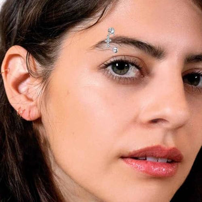 4Pcs 16G Stainless Steel Eyebrow Ring for Women Rhinestone Heart Star Wing Cross Pearl Curved Barbell Tiny Eyebrow Ring Rook Cartilage Piercing Jewelry - style: Cross