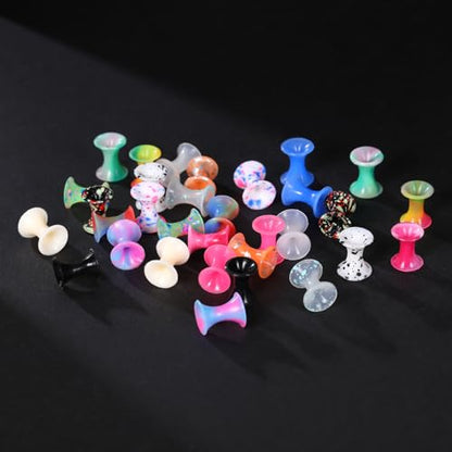 Xpircn 30Pcs Silicone Ear Gauges Flexible Ear Tunnels Plugs Stretchers Expander Double Flared Flesh Ear Piercing Jewelry for Women Men - style: Mixed Color:8G(3mm)