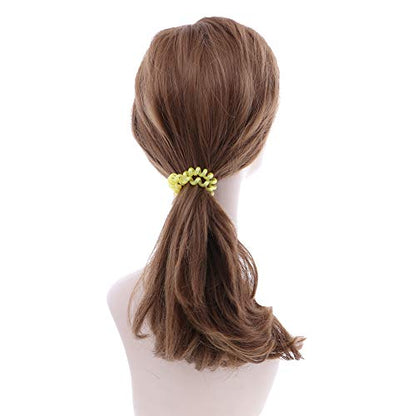 Shiny Coil Pony Holders Phone Cord Hair Ties - Set of 18 (Pearlized Mix) - color: Pearlized Mix