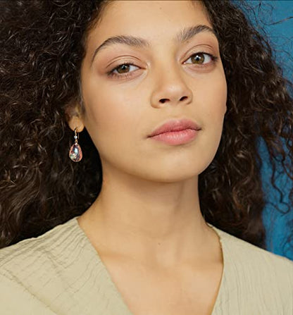Crystal Teardrop Earrings 14K Gold Plated Dangle Earrings for Women