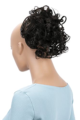 CAISHA Jumbo Hairpiece Scrunchy Updo Voluminous Curly Messy Bun Brown G18L - color: brown #8 G18L