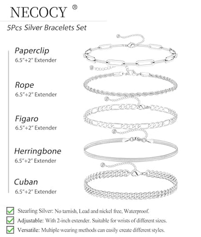 Gold Bracelets Sets for Women Waterproof | Non Tarnish Gold Plated Cuban Paperclip Link Chain Stackable，Trendy Jewelry Accessories Gifts for Women - style: 6Pcs BRACELET SET-02