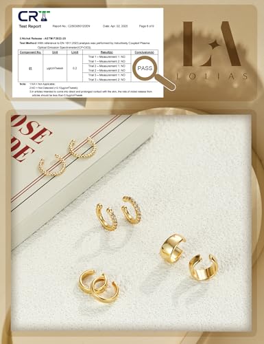 LOLIAS 4 Pairs Ear Cuffs Non Piercing - 14K Gold Plated Ear Cuff Earrings for Women Ear Cuff for Non Pierced Ears Clip on Cartilage Earring Adjustable Fake Earrings Set - style: Chunky-14K Gold Plated