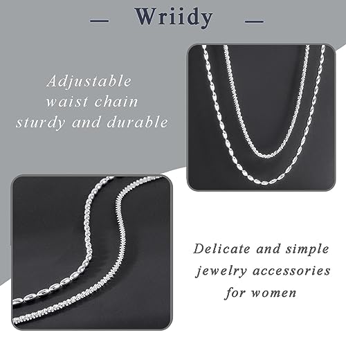 Waist Chain Silver Beads Belly Chain Gold silver Women Dainty Body Jewelry Accessories - color: silver shiny beaded - 36 + 10 in