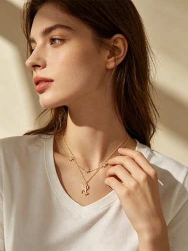14K Gold A-Z Initial Lette Necklace Star Choker Women Necklace | Personalized Initial Jewelry, Meaningful Name Letter Gift for Women Wife Mom Friend, Perfect Present For Birthday/Anniversary - style: 14K Gold-H