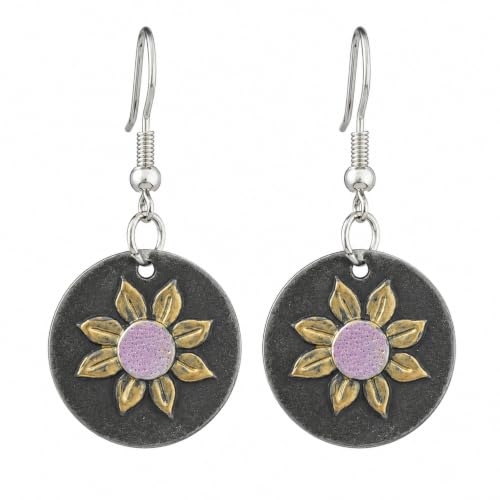 Vintage Boho Teardrop Earrings for Women, Retro Bronze Turquoise Engraved Flower Dangle Earrings, Bohemian Ethnic Tribal Jewelry for Holiday, Beach, Daily Wear, Gift for He - color: Vintage-Sunflower