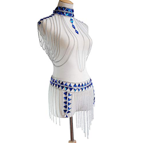 Women's Sexy Suit Body Chain - color: F-Silvery Colour