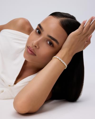 PAVOI 14K Gold Plated Tennis Bracelets for Women, Bridal Pear CZ Bracelet | Gold Tennis Bracelet with Pear Cubic Zirconia, Hypoallergenic Wedding Jewelry Gift - color: Yellow Gold, size: 7 Inches