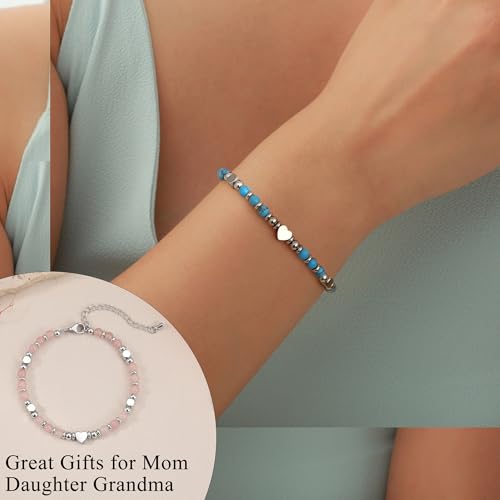 Best Friend Bracelet Gifts for Women Sister Bestie, Christmas Gift for Teens Mom Daughter Granddaughter Birthday Gift for Her Stocking Stuffers - color: Amazonite-Daughter in law